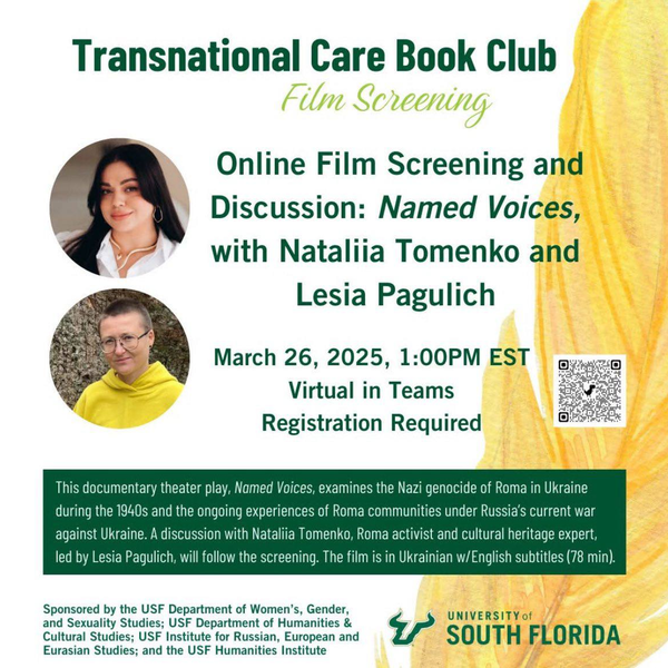 Screening of the film *"Voices That Have Names"* and discussion with Lesia Pahulich and Nataliia Tom